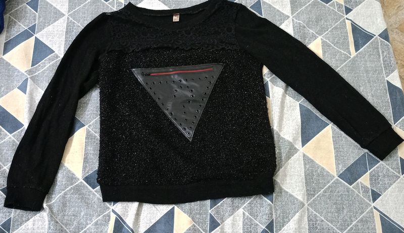 Black Woolen Sweatshirt