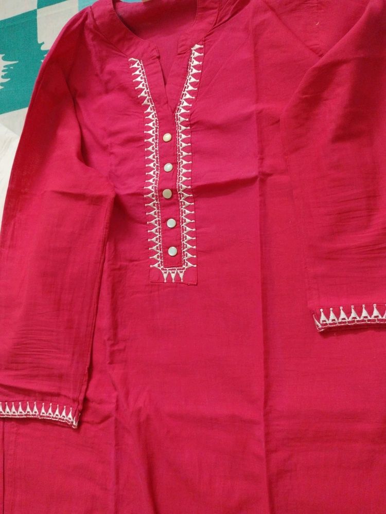 Tomato Red Colour Kurta