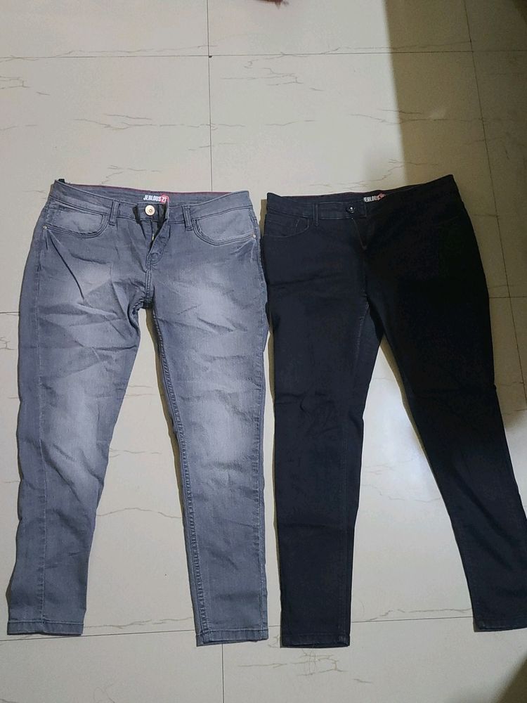 Pack Of 2 Skinny Fit Mid Rise Denim Size 32