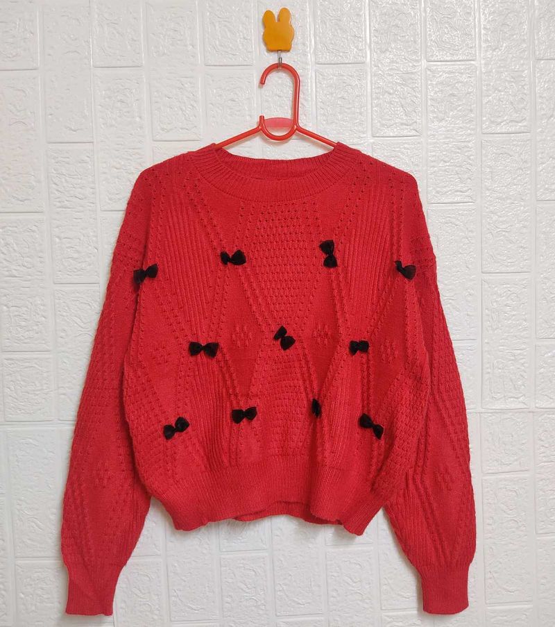 🎀Red Bow Sweater  Diwali Offer🎀