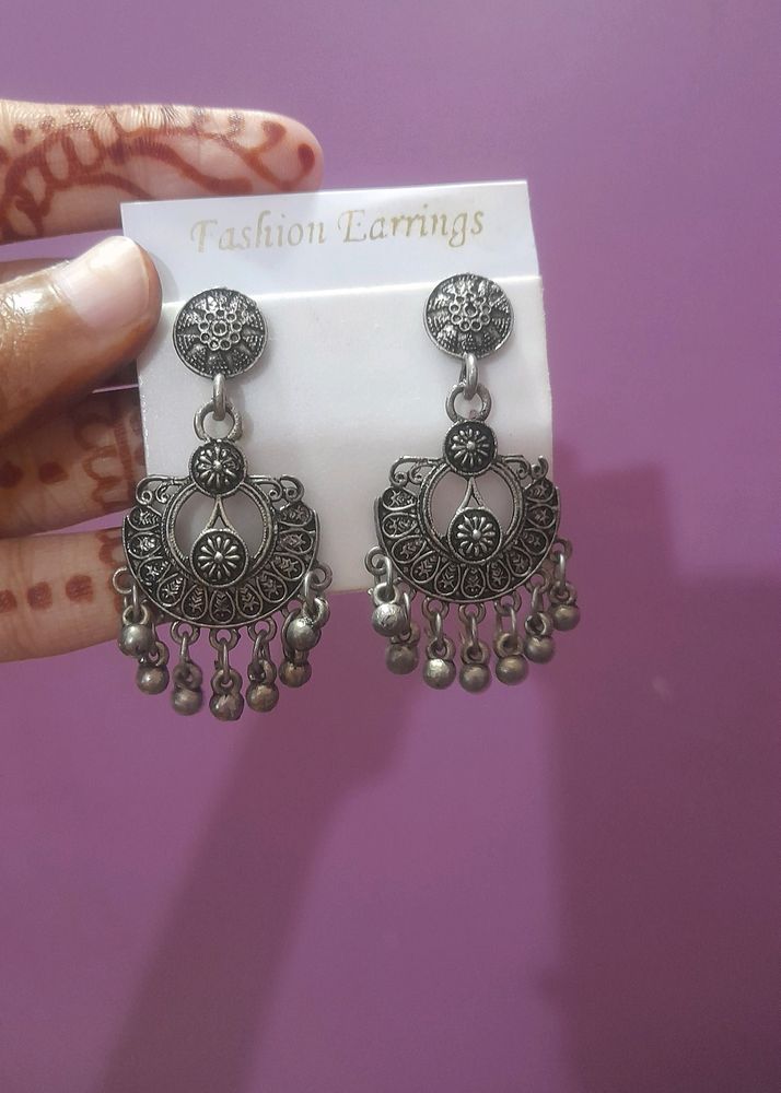 Silver Oxidised Earrings