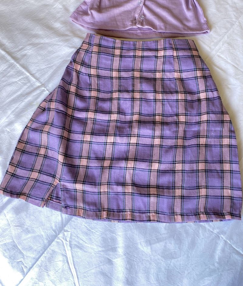 Lavender Strip Skirt