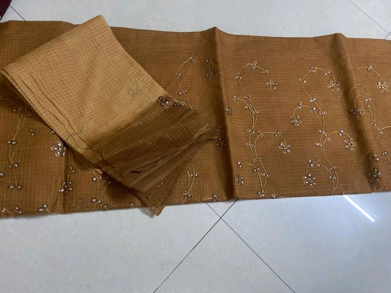 Coffee Brown Gotta Pati Work Saree