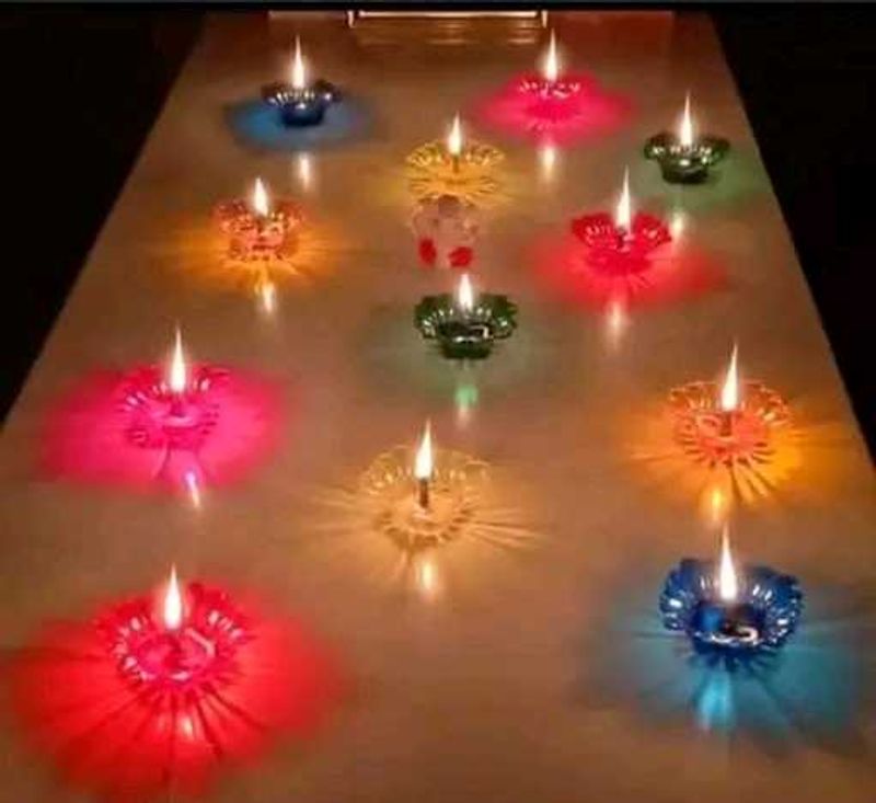 Fancy Diyas Shadow Diya Multicolor (12 Pcs)