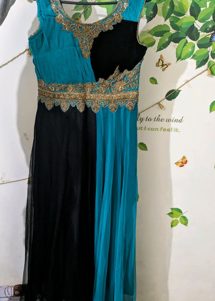 Dark Sea Green Ethnic Gown