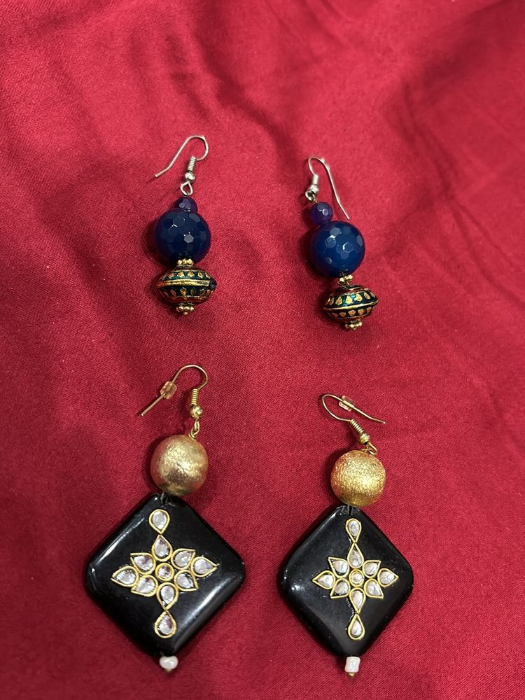 2 Pairs Of Ethnic Earrings