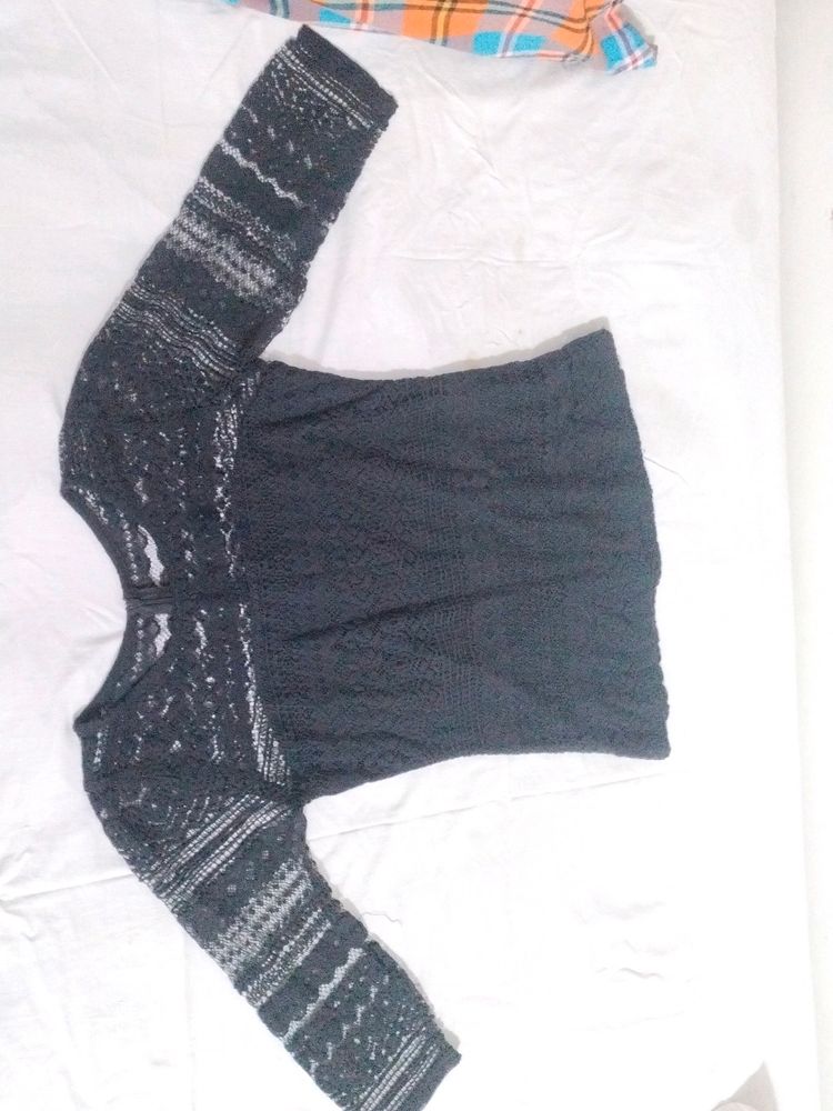 Jali Top In Black Colour