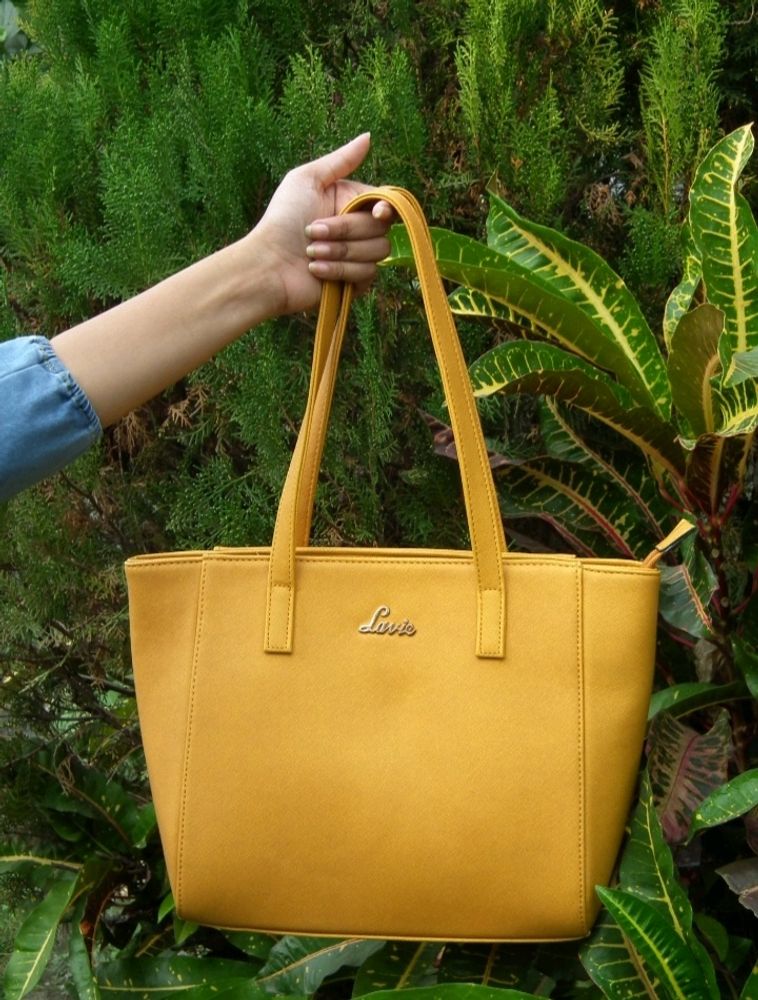 Lavie Original Leather Yellow Handbag