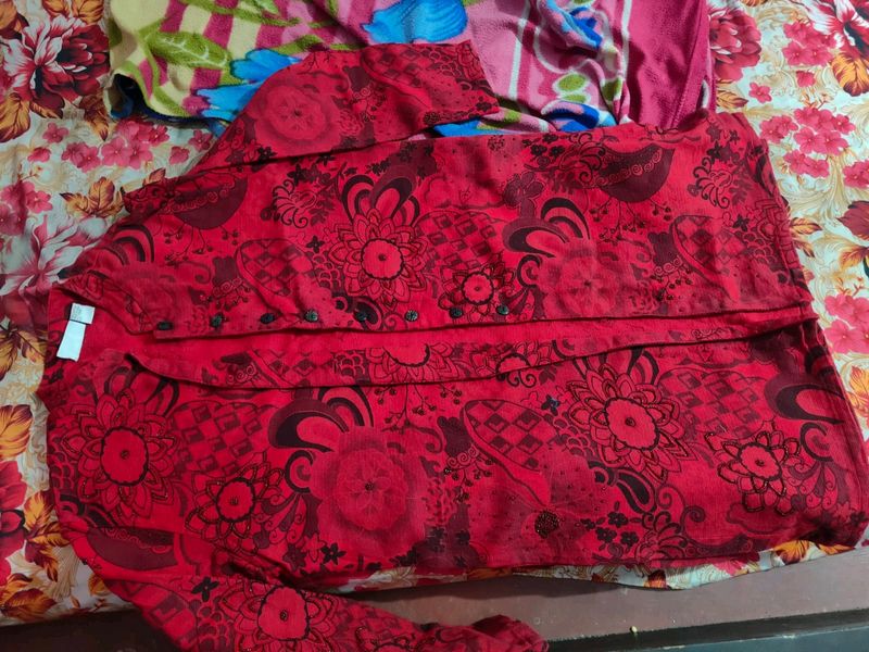 Red Khadi Kurti