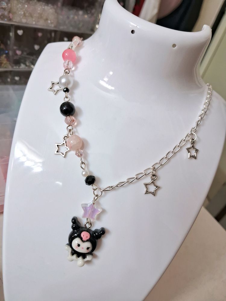 Kuromi Kawai Aesthetic Necklace 🫶🏻💗💜🖤✨️