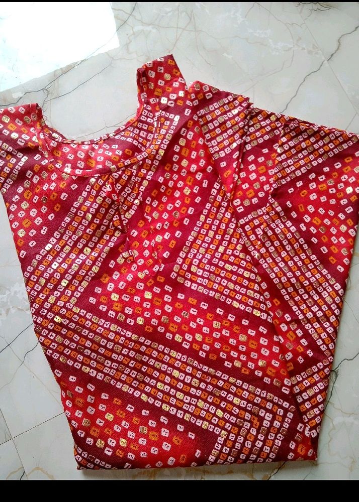 pretty bandhani kurti