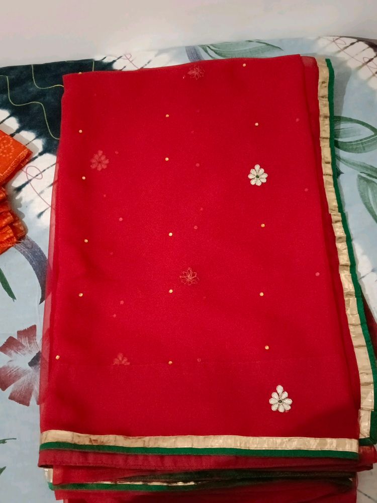 heavy butta saree with patch ni pallu