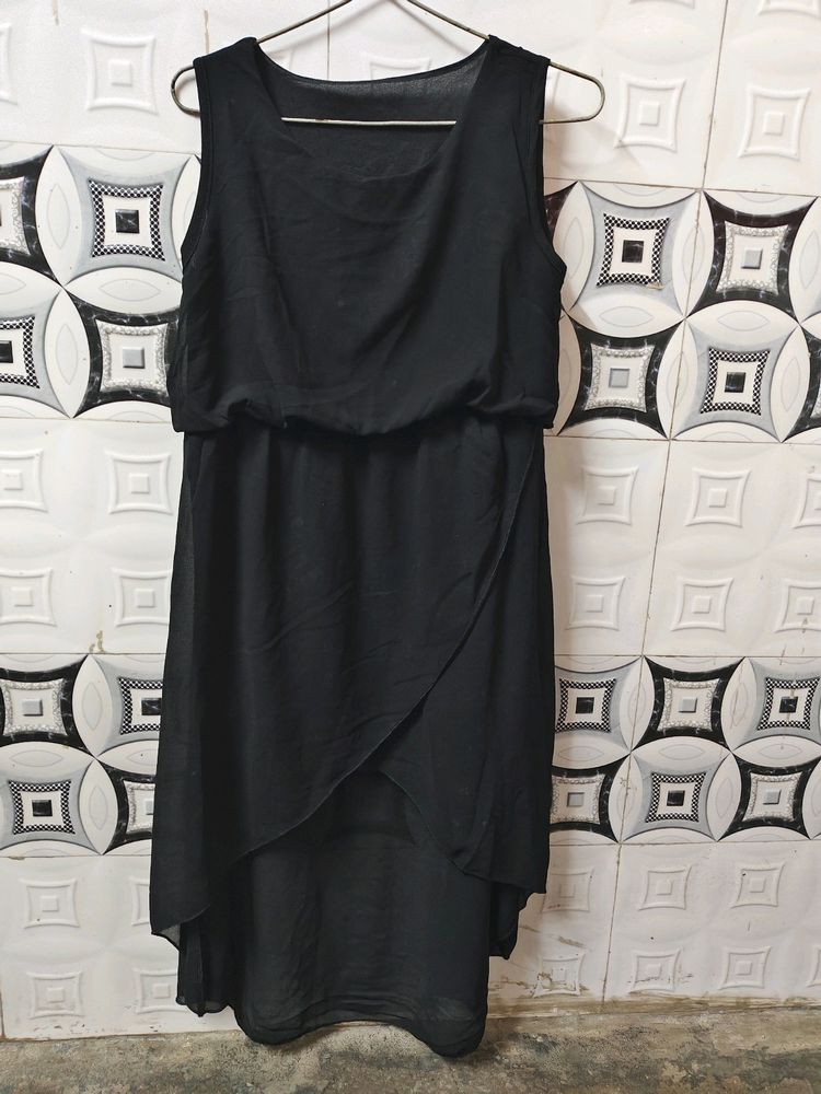 Women Maxi Middi Black Dress