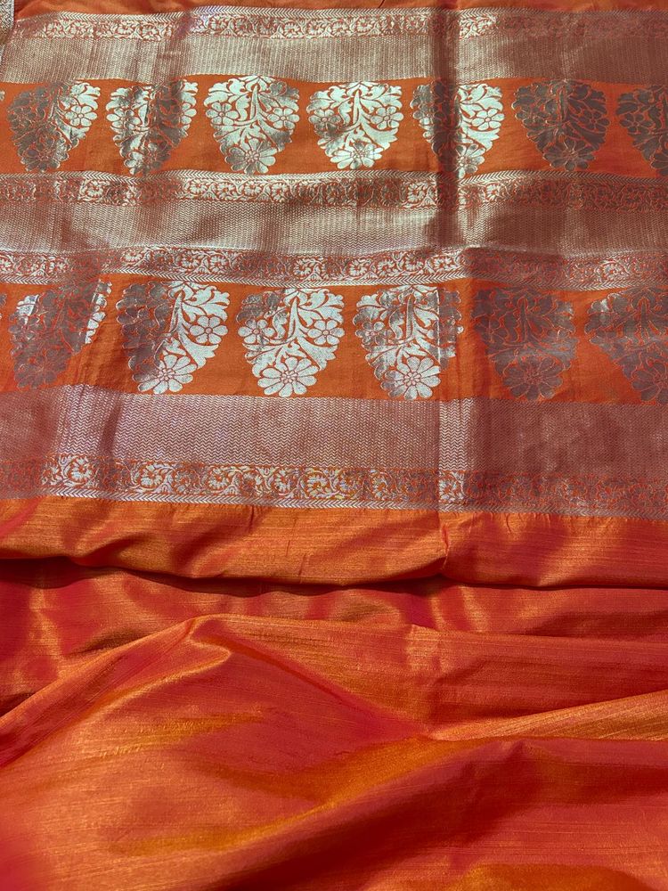 Orange Sari With Blouse