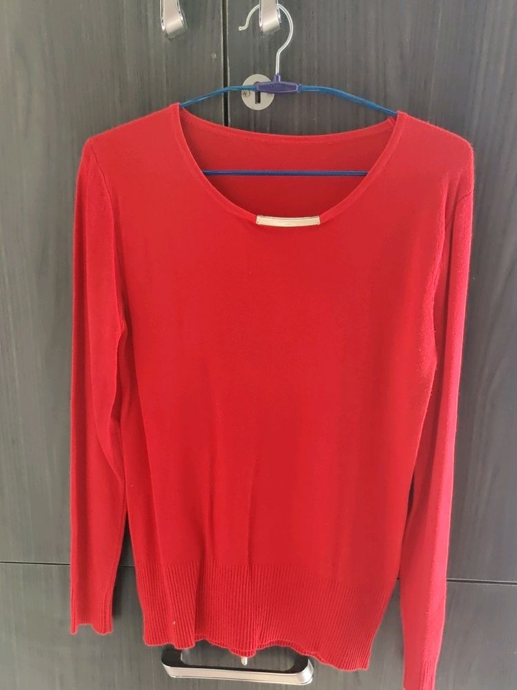 Red Woolen Top