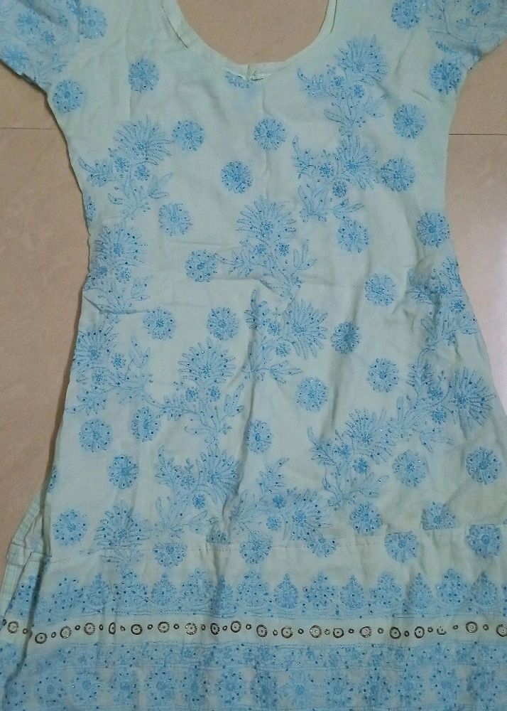 A Blue Daily Wear Kurta Chiken Ry