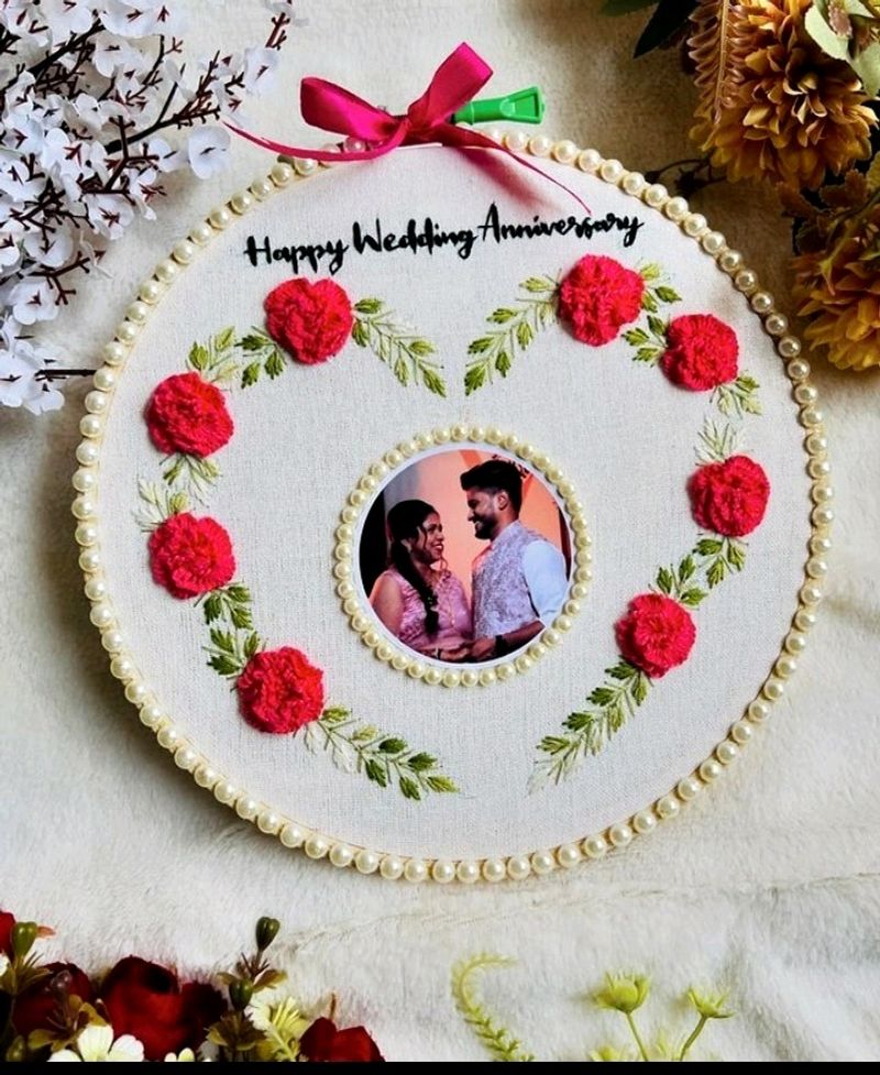 12inches Anniversary Photo Embroidery Frame