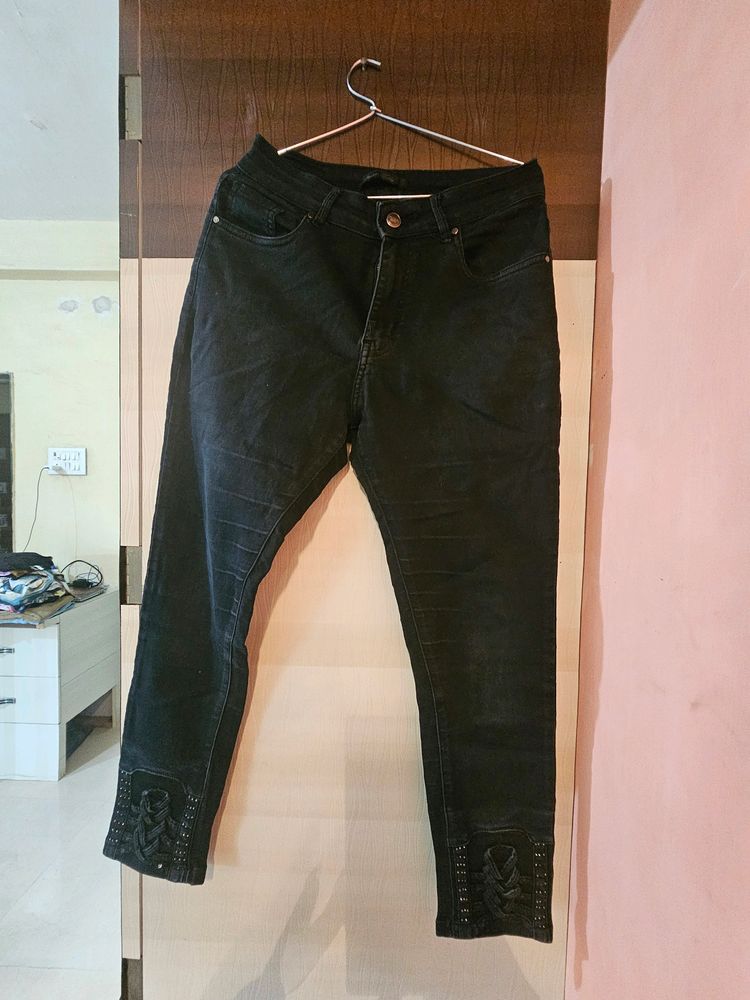 Black Ankle Length Denim