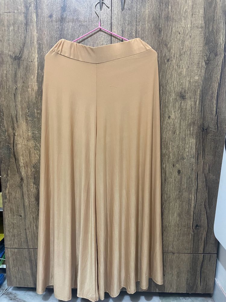 Nude Golden Palazzo Skirt