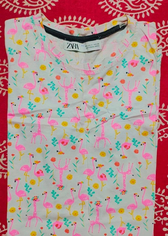 Zara Floral Printed Tshirt - Worn 2 Times Only