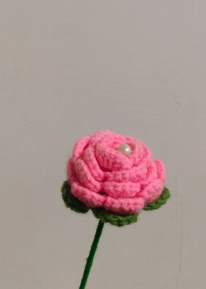 Crochet Pink Rose