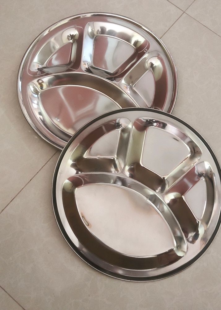 2 Brand New Steel Dinner Plates