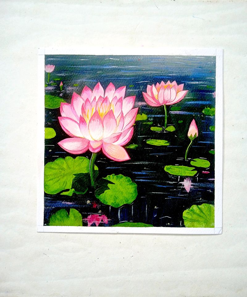 Lotus Painting Flower Kamal Ful