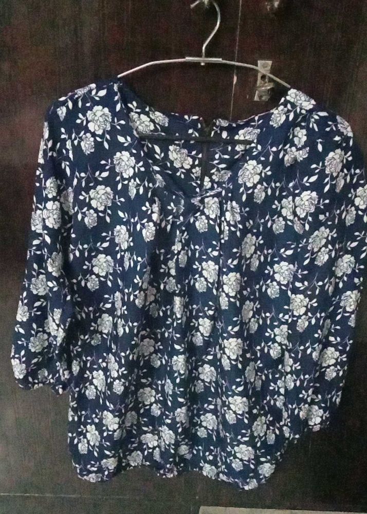 Blue Floral Top