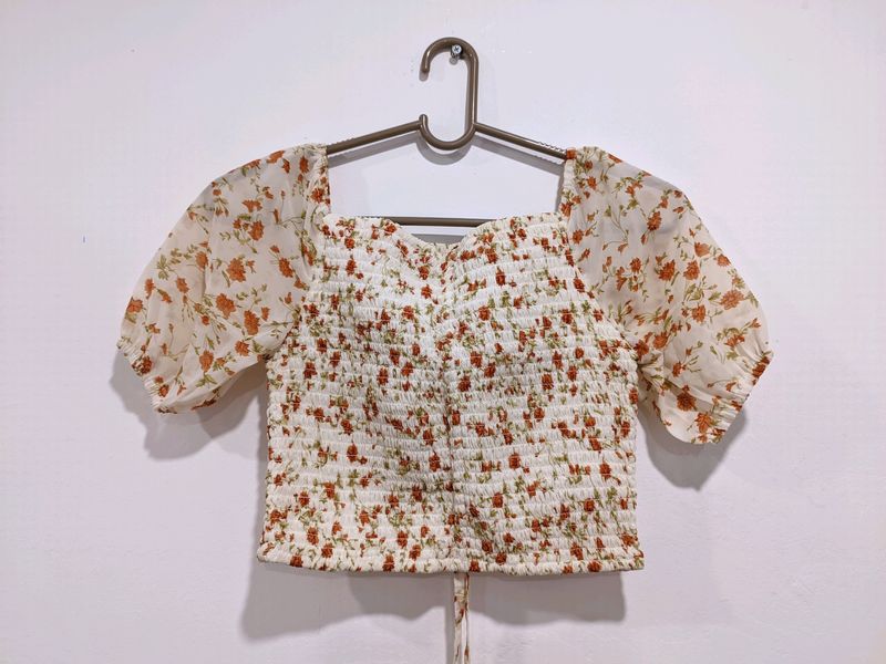 Korean Floral Top & Skirt Co-ord Set