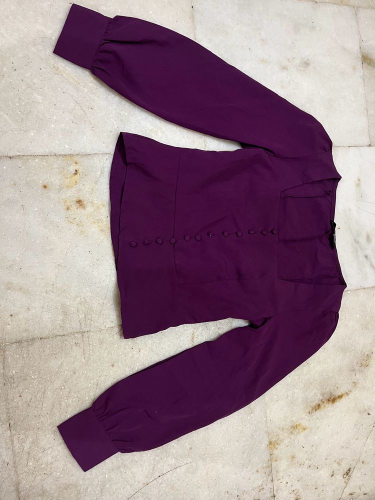 Square Neck Purple Crop Top