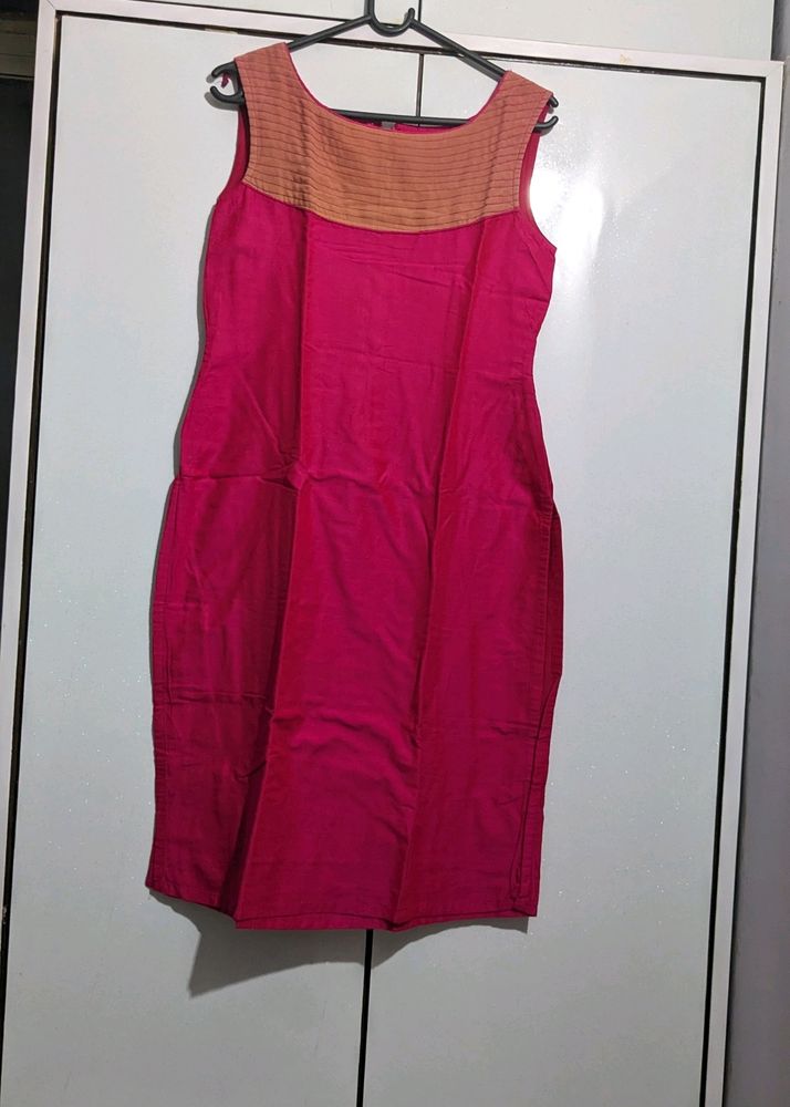 Sleeveless Lovely Pink Cotton Kurti