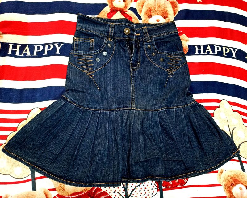 Denim Ruffle Skirt