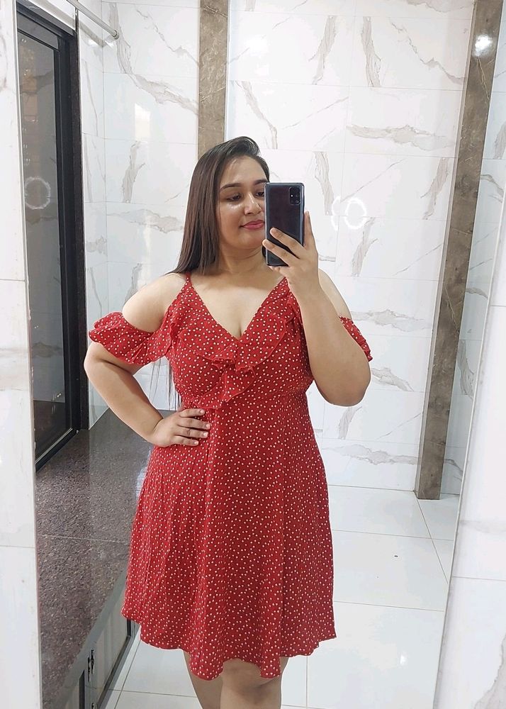 Red Drop Shoulder Dress