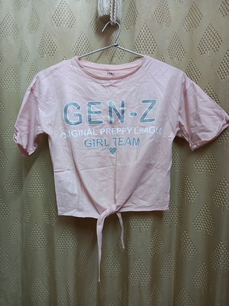 Printed Cropped T Shirt For Girls