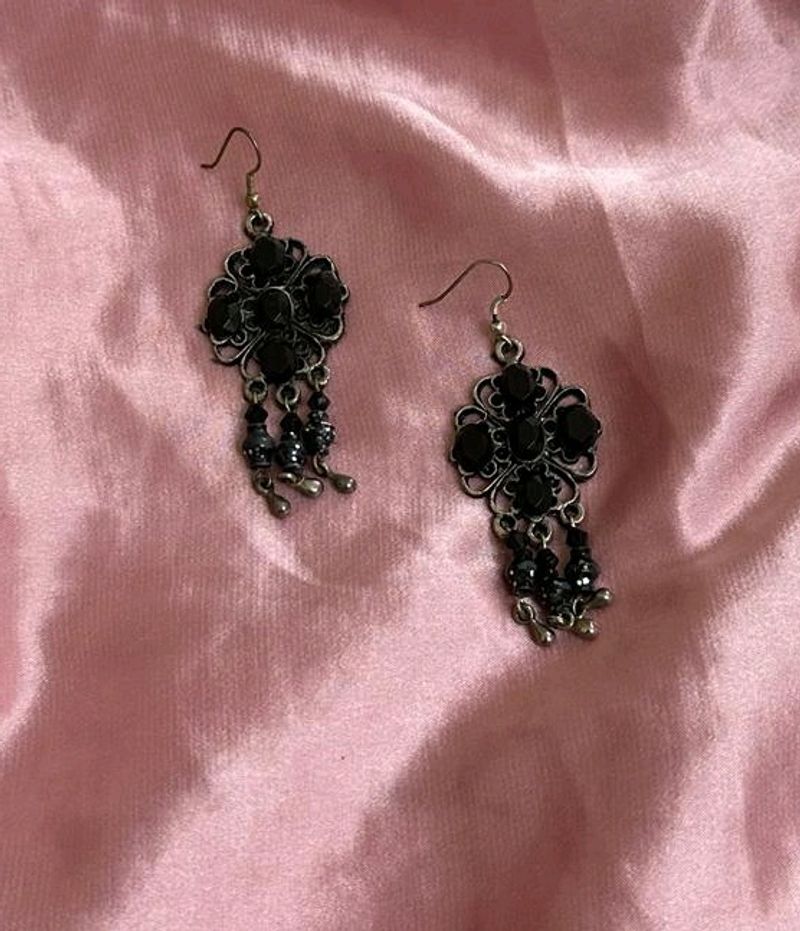Black Oxidised Earrings (Jhumka)