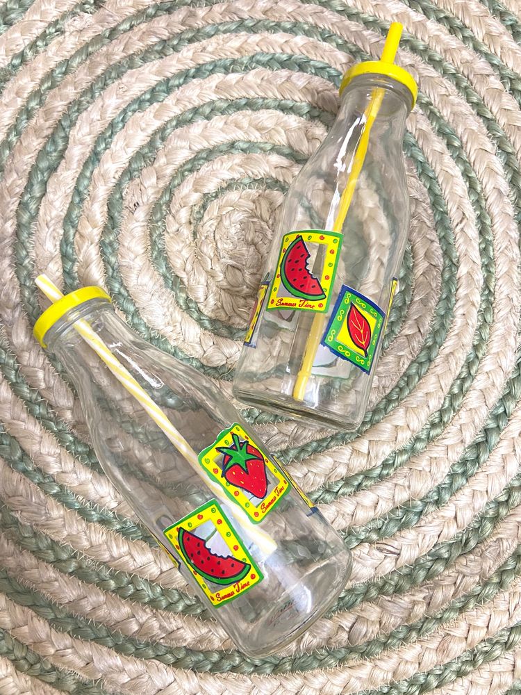 2 Mason Bottles With Straw