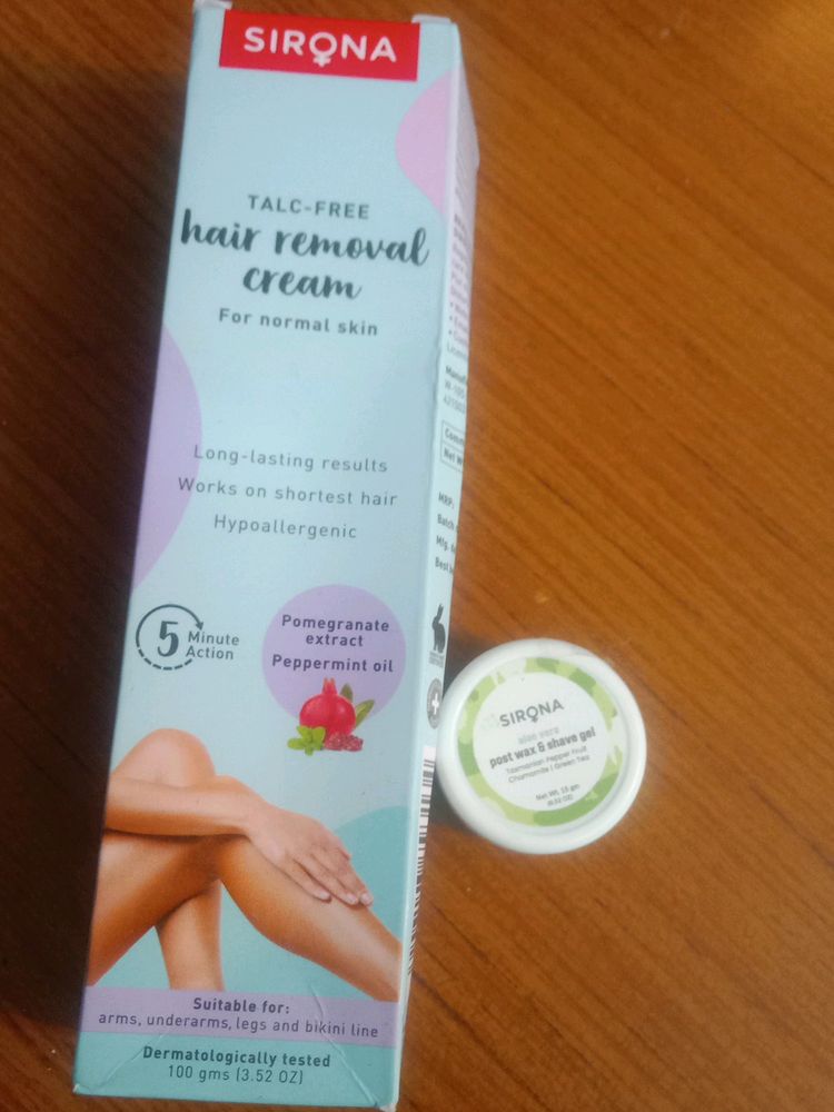 Combo Of Sirona Hair Removal Cream And Post Wax Gel