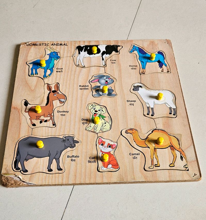 Domestic ANIMALS Wodden puzzles