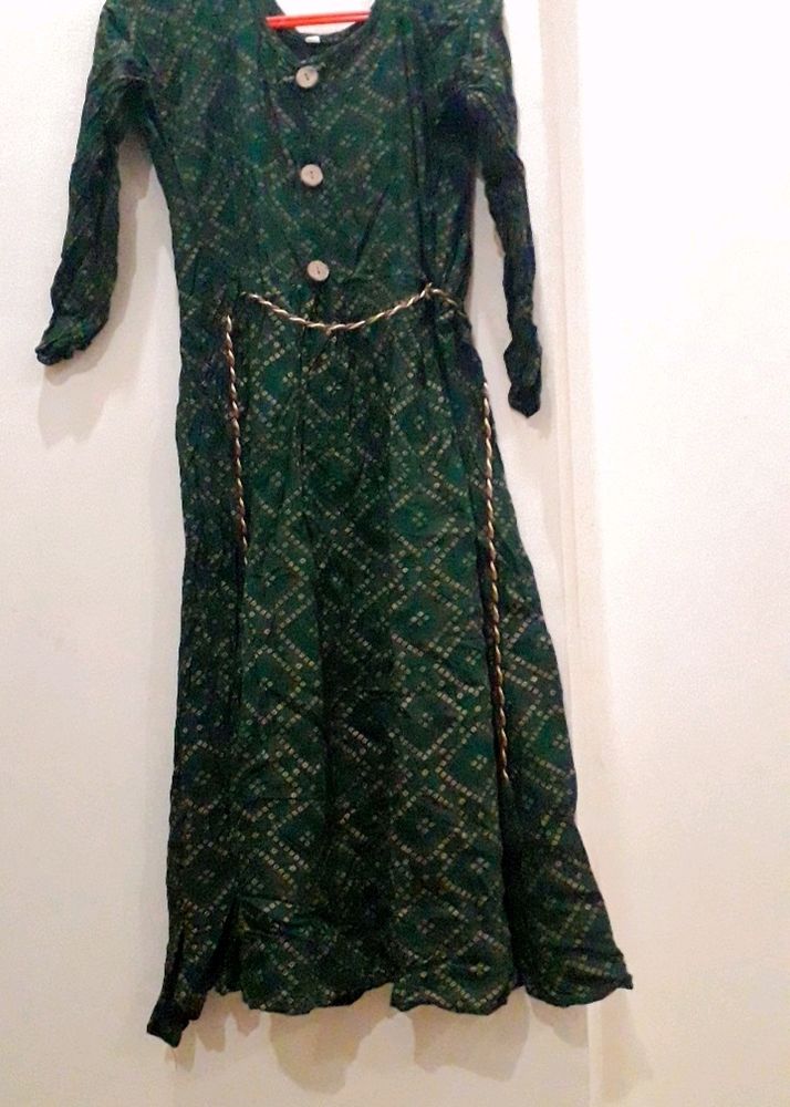 Chundari Print A Line Kurti