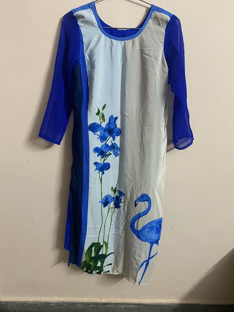 Women Straight Blue Kurti