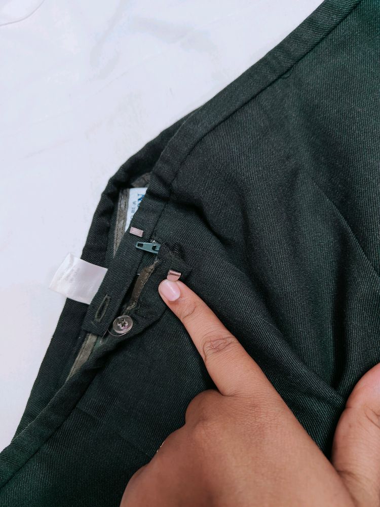 Bottle Green Formal Trousers Or Pants