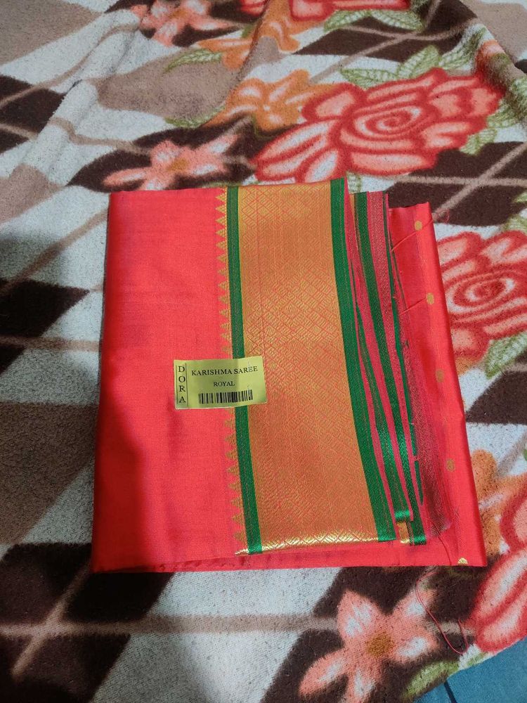 NYC Red And Green Colour Saree