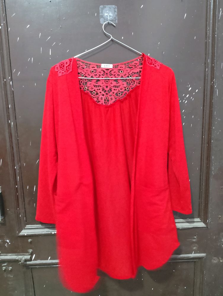 Women Shrug Red Coat