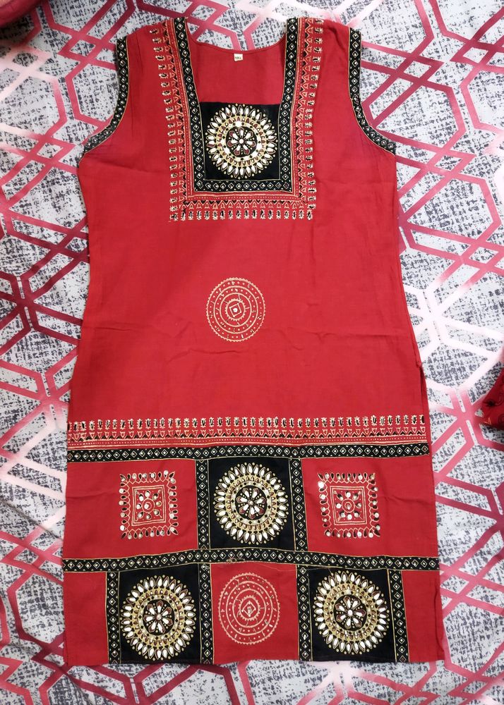 Beautiful Red Rajasthani Kurta