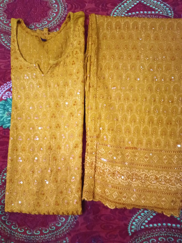 Mustard Kurti with Plazo