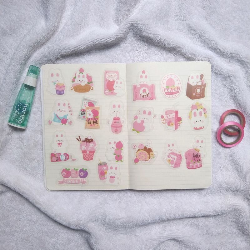 Rosy Posy Kawaii Transparent Journalsay Stickers