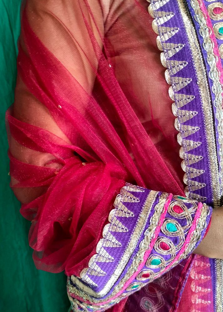 Net Lehgah With Dupatta