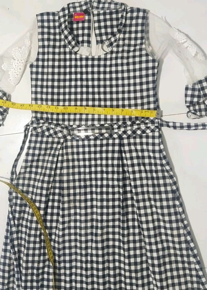 Black N White Checks Frock