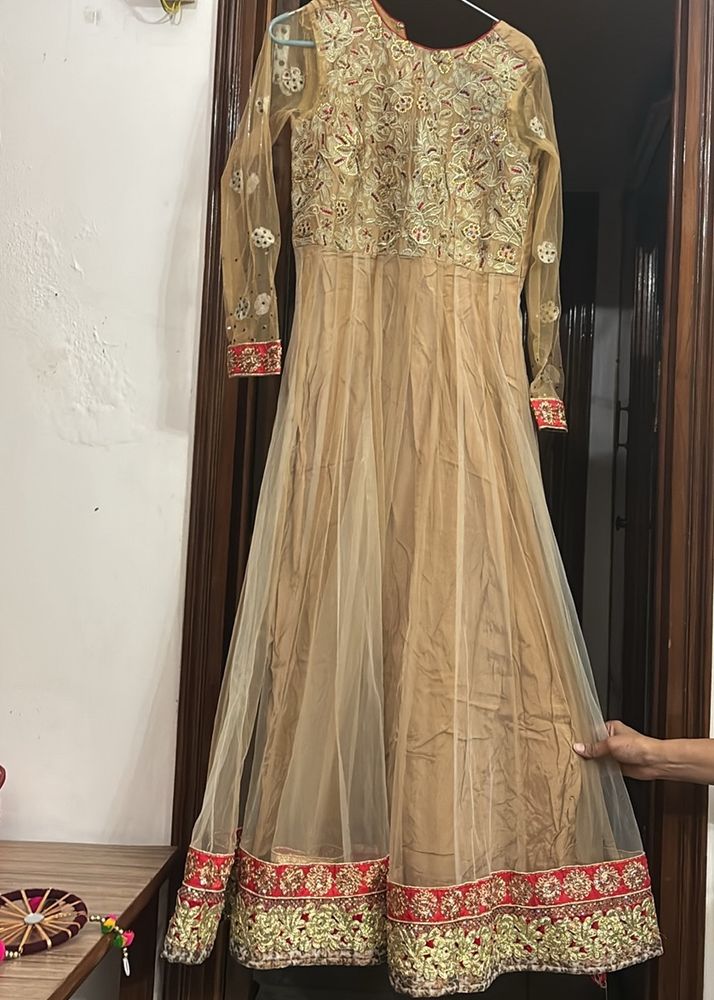 PLong Gown With Combination Red Lower And Dupatta