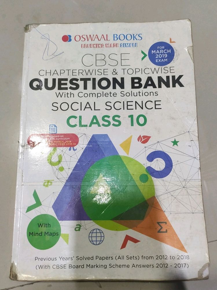 Oswaal SST Question Bank For CBSE Class 10